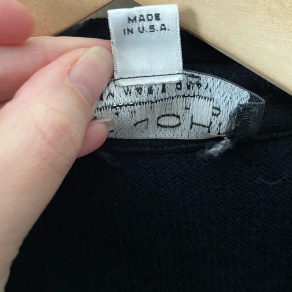 ST. JOHN Collection Knit Black Blazer Leather Trim Size 10 - Picture 11 of 17